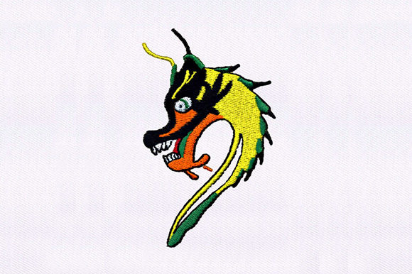 Angry Dragon Embroidery Design