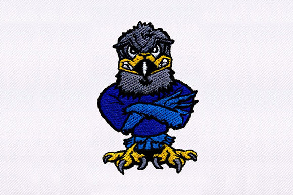 Blue Gray Eagle Embroidery Design