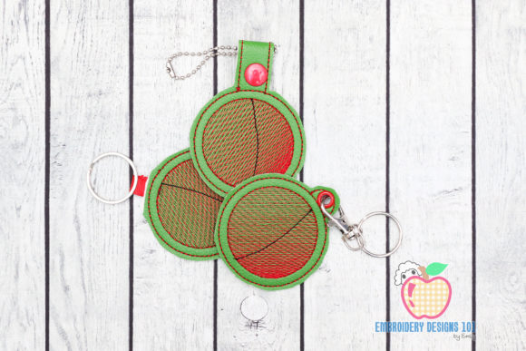 Cricket Balls ITH Key Fob Pattern