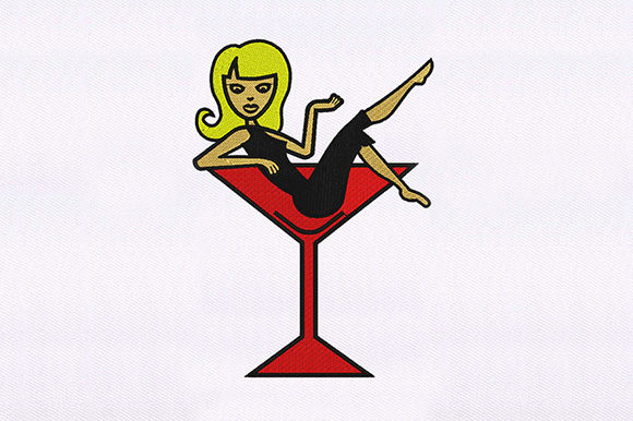 Girl in Martini Glass Design