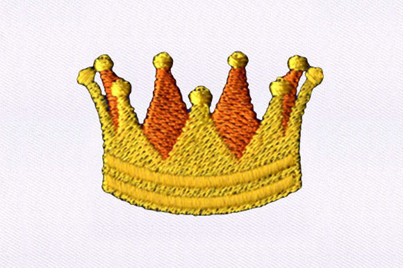 Golden Yellow Crown Embroidery Design