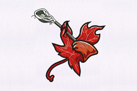 Playing Maple Leaf Embroidery Design