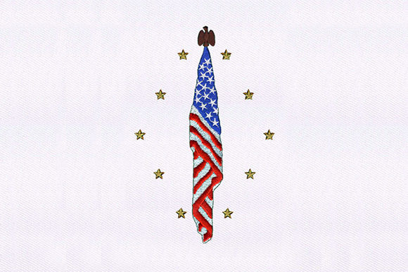 United States Flag Embroidery Design